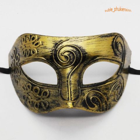 Mặt Nạ Nửa Mặt Vàng Đồng Cổ Điển - Halloween, Lễ Hội Hóa Trang - Có Dây Đeo Tiện Dụng Cho Nam Nữ