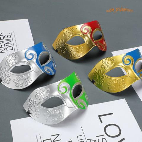 Mặt Nạ Nửa Mặt Vàng Đồng Cổ Điển - Halloween, Lễ Hội Hóa Trang - Có Dây Đeo Tiện Dụng Cho Nam Nữ