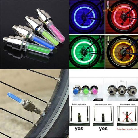 Bộ 2 Đèn LED Gắn Van Bánh Xe Ô Tô, Xe Máy, Xe Đạp - Đèn Nhiều Màu Sáng Đẹp, Cảm Ứng Rung, Tạo Hiệu Ứng Ánh Sáng Ấn Tượng