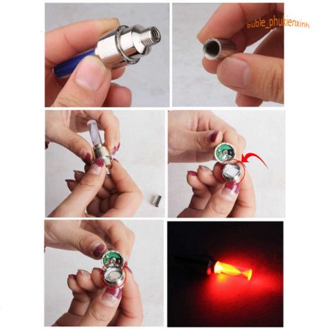 Bộ 2 Đèn LED Gắn Van Bánh Xe Ô Tô, Xe Máy, Xe Đạp - Đèn Nhiều Màu Sáng Đẹp, Cảm Ứng Rung, Tạo Hiệu Ứng Ánh Sáng Ấn Tượng