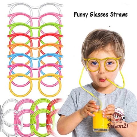 Ống Hút Kính Vui Nhộn Cho Bé - Ống Hút Nghệ Thuật PVC An Toàn, Phụ Kiện Tiệc Sinh Nhật Sắc Màu, Dài 70cm