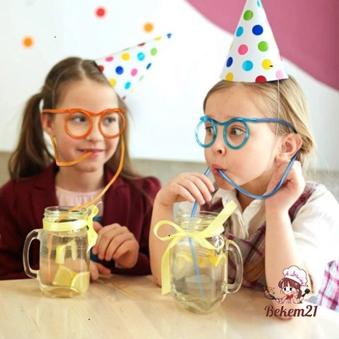 Ống Hút Kính Vui Nhộn Cho Bé - Ống Hút Nghệ Thuật PVC An Toàn, Phụ Kiện Tiệc Sinh Nhật Sắc Màu, Dài 70cm