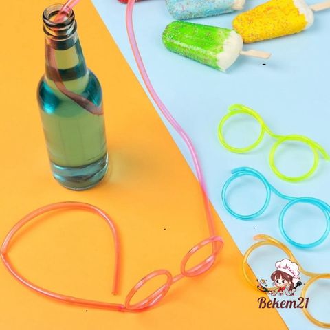 Ống Hút Kính Vui Nhộn Cho Bé - Ống Hút Nghệ Thuật PVC An Toàn, Phụ Kiện Tiệc Sinh Nhật Sắc Màu, Dài 70cm