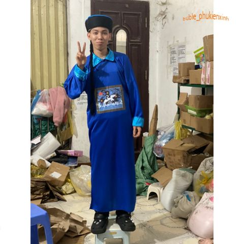 Bộ Trang Phục Hóa Trang Cương Thi Halloween - Áo Dài, Mũ, Râu Giả Đáng Sợ Cho Lễ Hội Halloween Phán Quan