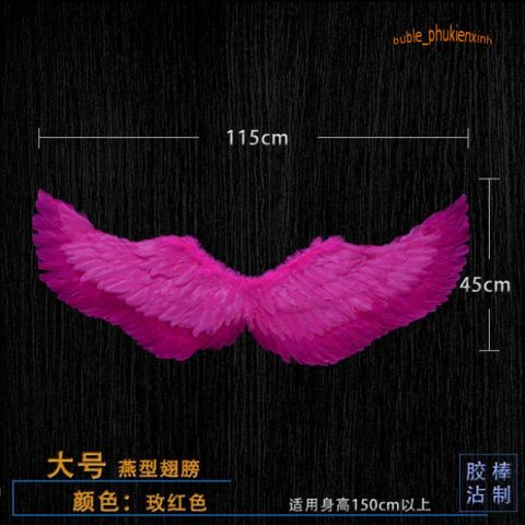 Đôi Cánh Thiên Thần Lông Vũ Màu Sắc Halloween - Phụ Kiện Cosplay Hóa Trang, Đạo Cụ Tiệc Tùng Độc Đáo cho Trẻ Em và Người Lớn
