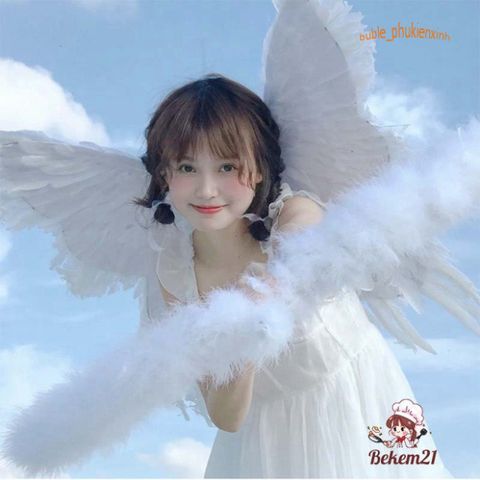 Cánh Thiên Thần Cosplay Trắng Đẹp Cho Trẻ Em - Đạo Cụ Tiệc Tùng, Hóa Trang, Chụp Ảnh Sự Kiện - Cánh Lông Vũ Tự Nhiên Siêu Nhẹ