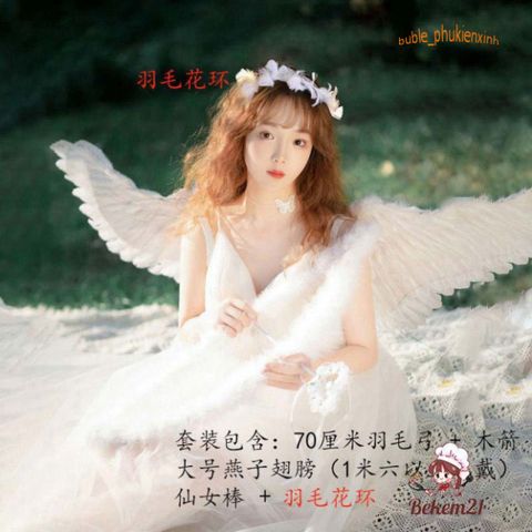 Cánh Thiên Thần Cosplay Trắng Đẹp Cho Trẻ Em - Đạo Cụ Tiệc Tùng, Hóa Trang, Chụp Ảnh Sự Kiện - Cánh Lông Vũ Tự Nhiên Siêu Nhẹ