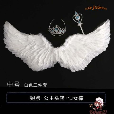 Cánh Thiên Thần Cosplay Trắng Đẹp Cho Trẻ Em - Đạo Cụ Tiệc Tùng, Hóa Trang, Chụp Ảnh Sự Kiện - Cánh Lông Vũ Tự Nhiên Siêu Nhẹ