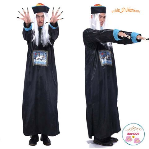 Bộ Trang Phục Cương Thi Thẩm Phán Halloween - Đồ Hóa Trang Kinh Dị Cho Tiệc Hóa Trang Và Cosplay, Bằng Chất Liệu Thoải Mái