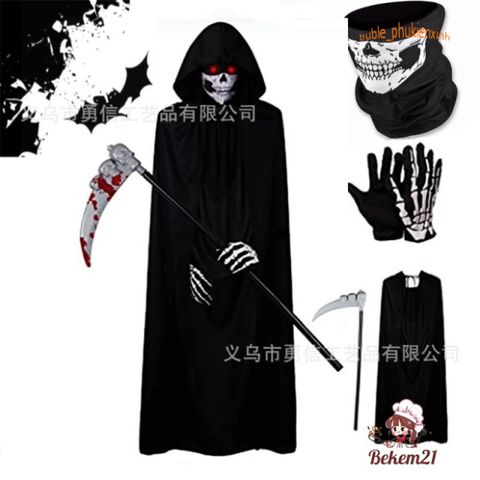 Bộ Găng Tay và Mặt Nạ Hóa Trang Halloween Hình Xương Độc Đáo - Phụ Kiện Tiệc Tùng Rùng Rợn Thú Vị