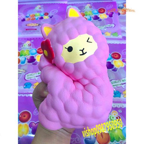 Đồ Chơi Squishy Hình Con Cừu Màu Hồng Dễ Thương - Đồ Chơi Giảm Stress, Móc Khóa Trang Trí Bàn Học, Quà Tặng Trẻ Em