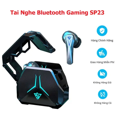 Tai Nghe Bluetooth Gaming SP23 TWS 5.3 - Không Dây, Độ Trễ Thấp, Âm Thanh Bass Stereo 9D, Chống Nước, Thích Hợp Cho Tất Cả Thiết Bị