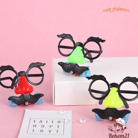 Bộ Phụ Kiện Hóa Trang Chú Hề Vui Nhộn - Kính Râm, Mũi To và Râu Giả Cho Halloween, Tiệc Tùng Hoặc Chụp Ảnh