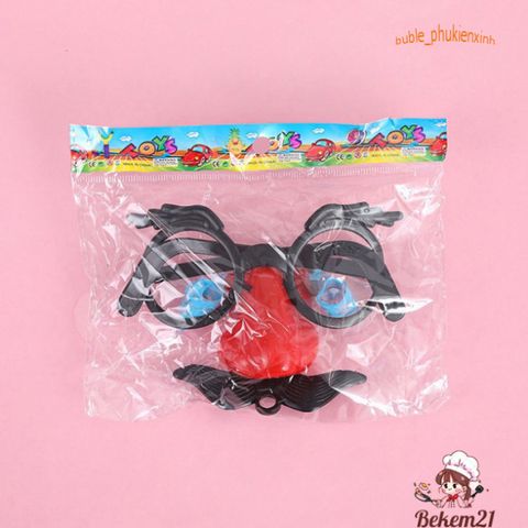 Bộ Phụ Kiện Hóa Trang Chú Hề Vui Nhộn - Kính Râm, Mũi To và Râu Giả Cho Halloween, Tiệc Tùng Hoặc Chụp Ảnh
