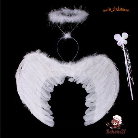 Cánh Thiên Thần Cosplay Trắng/Đen/Đỏ - Phụ Kiện Hóa Trang Halloween Cho Trẻ Em và Người Lớn, Tiệc Tùng, Lễ Hội