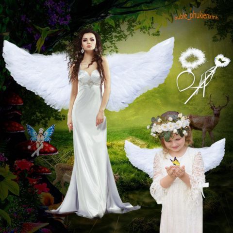 Cánh Thiên Thần Cosplay Trắng Cho Bé - Kích Thước 40*15cm, Phụ Kiện Tiệc Hóa Trang Đẹp Mắt