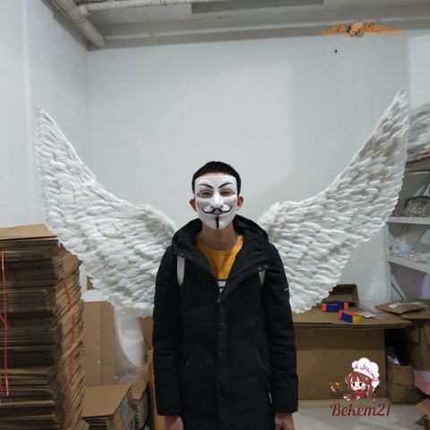 Cánh Thiên Thần Lông Vũ Sáng Bóng - Phụ Kiện Trang Phục Hóa Trang Cho Tiệc Giáng Sinh & Halloween, Dễ Dàng Kết Hợp, Thích Hợp Cho Mọi Lứa Tuổi