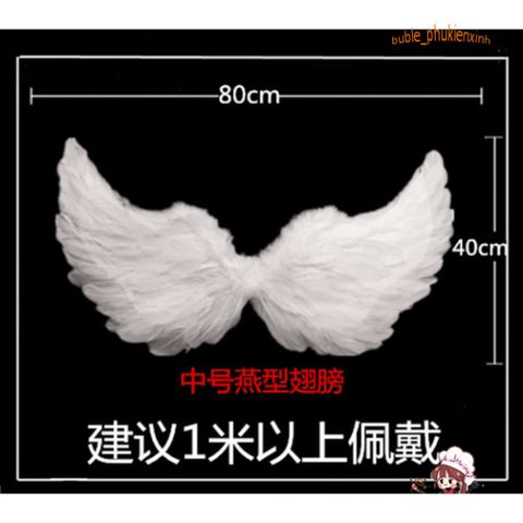 Cánh Thiên Thần Lông Vũ Sáng Bóng - Phụ Kiện Trang Phục Hóa Trang Cho Tiệc Giáng Sinh & Halloween, Dễ Dàng Kết Hợp, Thích Hợp Cho Mọi Lứa Tuổi