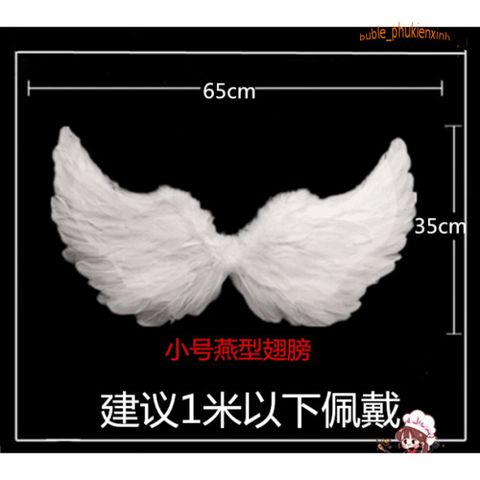 Cánh Thiên Thần Lông Vũ Sáng Bóng - Phụ Kiện Trang Phục Hóa Trang Cho Tiệc Giáng Sinh & Halloween, Dễ Dàng Kết Hợp, Thích Hợp Cho Mọi Lứa Tuổi