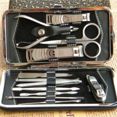 Bộ Dụng Cụ Bấm Móng Tay 12 Món Cao Cấp Với Hộp Da Sang Trọng - Dụng Cụ Làm Nail Tự Nhiên và Tiện Lợi