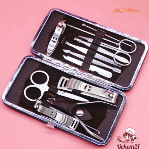 Bộ Dụng Cụ Bấm Móng Tay 12 Món Cao Cấp Với Hộp Da Sang Trọng - Dụng Cụ Làm Nail Tự Nhiên và Tiện Lợi