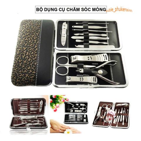 Bộ Dụng Cụ Bấm Móng Tay 12 Món Cao Cấp Với Hộp Da Sang Trọng - Dụng Cụ Làm Nail Tự Nhiên và Tiện Lợi