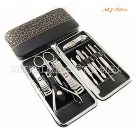 Bộ Dụng Cụ Bấm Móng Tay 12 Món Cao Cấp Với Hộp Da Sang Trọng - Dụng Cụ Làm Nail Tự Nhiên và Tiện Lợi