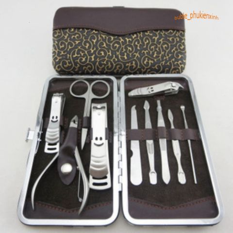 Bộ Dụng Cụ Bấm Móng Tay 12 Món Cao Cấp Với Hộp Da Sang Trọng - Dụng Cụ Làm Nail Tự Nhiên và Tiện Lợi