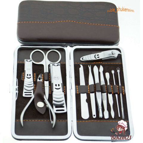Bộ Dụng Cụ Bấm Móng Tay 12 Món Cao Cấp Với Hộp Da Sang Trọng - Dụng Cụ Làm Nail Tự Nhiên và Tiện Lợi