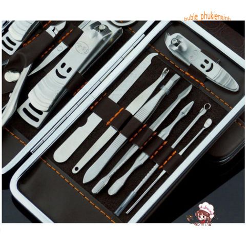 Bộ Dụng Cụ Bấm Móng Tay 12 Món Cao Cấp Với Hộp Da Sang Trọng - Dụng Cụ Làm Nail Tự Nhiên và Tiện Lợi