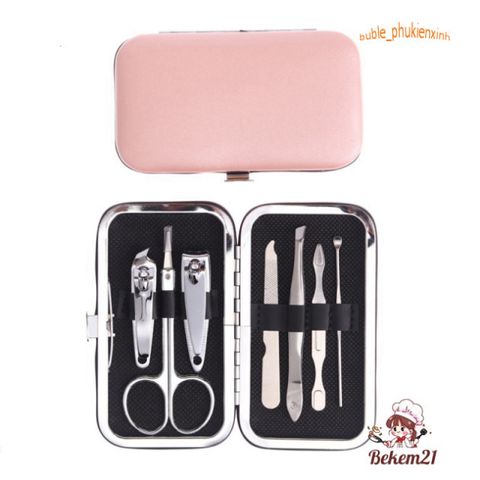 Bộ Dụng Cụ Làm Móng Tay Chân 7 Món Thép Không Gỉ - Tiện Lợi, Sang Trọng, Chăm Sóc Sắc Đẹp Tại Nhà