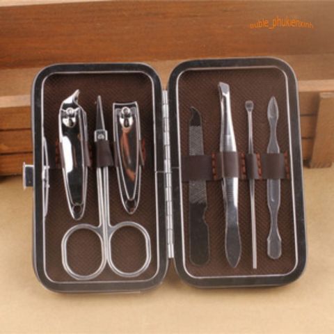 Bộ Dụng Cụ Chăm Sóc Móng Tay Chân Mini 7 Món Đa Năng - Kềm Cắt Da, Lấy Khóe, Dụng Cụ Làm Nail Tiện Lợi Tại Nhà