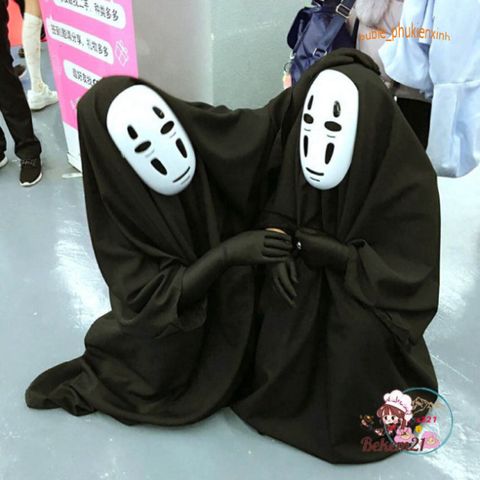 Bộ trang phục hóa trang Vô Diện Kaonashi từ Hayao Miyazaki - Cosplay Spirited Away cho trẻ em và người lớn, áo choàng và mặt nạ độc đáo.