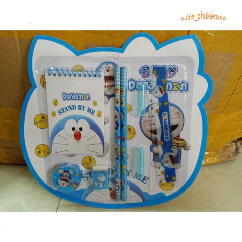 Bộ dụng cụ học tập 4 trong 1 - Bút chì, thước kẻ, gọt bút, tẩy chì hình Nhân vật Disney, Spiderman, Elsa cho bé