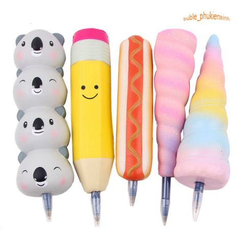 Bút Squishy Dẻo Cute - 20 Mẫu Thú Vị và Đáng Yêu - Bút Bi Nước Thay Ruột, Quà Tặng Văn Phòng Phẩm Cho Các Tín Đồ Fandom