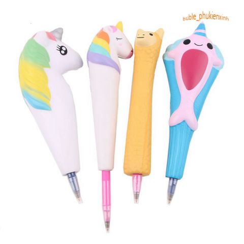 Bút Squishy Dẻo Cute - 20 Mẫu Thú Vị và Đáng Yêu - Bút Bi Nước Thay Ruột, Quà Tặng Văn Phòng Phẩm Cho Các Tín Đồ Fandom