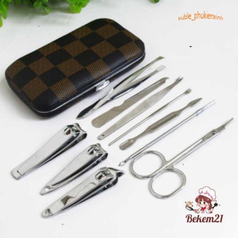Bộ Dụng Cụ Làm Móng Tay 10 Món Sang Trọng - Thép Không Gỉ Cao Cấp, Bộ Trang Điểm Tại Nhà Hoàn Hảo, Quà Tặng Ý Nghĩa