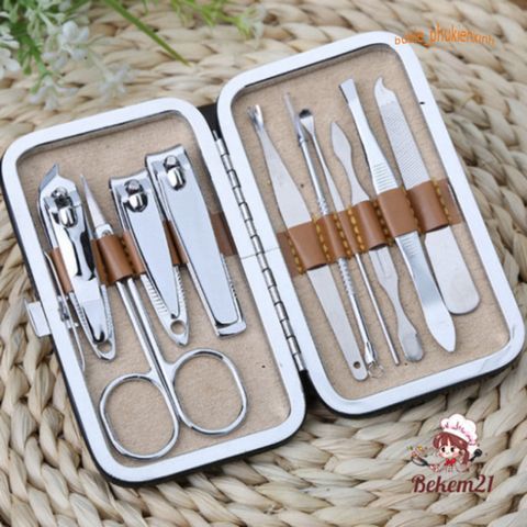 Bộ Dụng Cụ Làm Móng Tay 10 Món Sang Trọng - Thép Không Gỉ Cao Cấp, Bộ Trang Điểm Tại Nhà Hoàn Hảo, Quà Tặng Ý Nghĩa