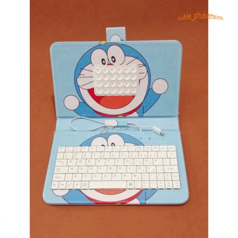 Bao Da PU Doremon 7 Inch với Bàn Phím và Đầu Cắm Micro USB - Thiết Kế Chong Chóng Sang Trọng cho Điện Thoại Android