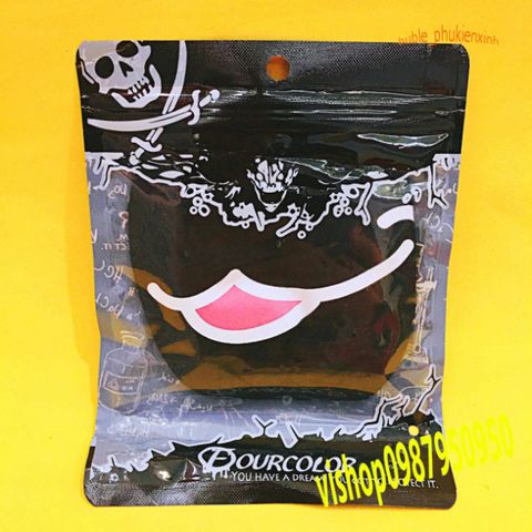 Khẩu Trang Cotton Đen Hàn Quốc In Hình Môi Hồng - Thiết Kế Độc Đáo, Thoáng Khí, Chống Bụi, Dành Cho Mọi Giới Tính