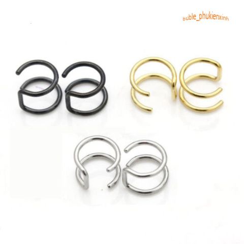 Bộ Khuyên Tai Nam Châm Không Cần Xỏ Màu Bạc Hợp Kim Thời Trang - Phụ Kiện Độc Đáo Cho Phái Mạnh Variou Z7YX