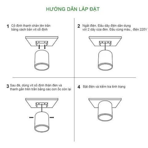 Đèn Ống Bơ Ốp Trần Nổi 12W Vỏ Trắng Nhôm Đúc - Chiếu Sáng Trang Trí Nội Thất, Công Nghệ LED Tiết Kiệm Năng Lượng