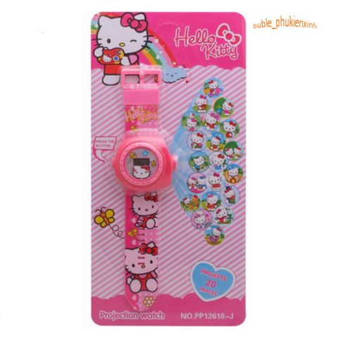 Đồng Hồ 3D Chiếu Hình Nhân Vật Hoạt Hình - Elsa, Kitty, Siêu Nhân, Công Chúa - Đồ Chơi Thú Vị Cho Bé Trai và Bé Gái