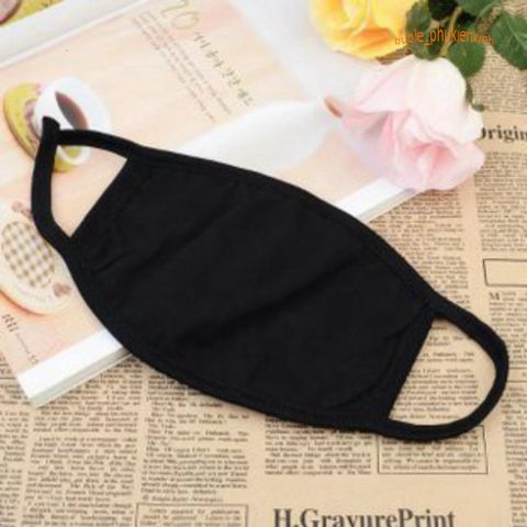 Khẩu Trang Vải Đen Trơn Hàn Quốc - Khẩu Trang Basic Thoáng Khí Chống Bụi, Tiết Kiệm và Thời Trang Cho Mọi Nhu Cầu