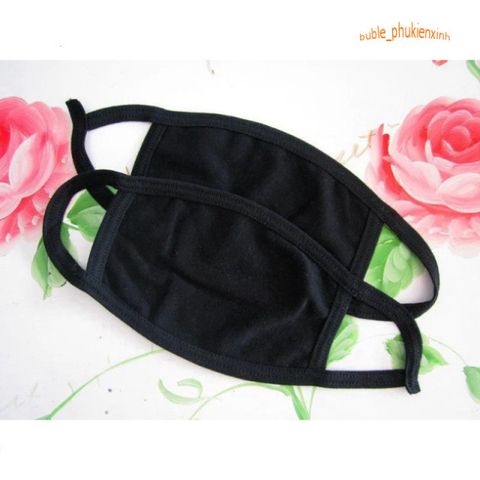 Khẩu Trang Vải Đen Trơn Hàn Quốc - Khẩu Trang Basic Thoáng Khí Chống Bụi, Tiết Kiệm và Thời Trang Cho Mọi Nhu Cầu