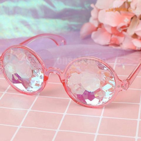 Kính Mát Vạn Hoa Tròn Thời Trang Unisex - Phong Cách Năng Động, Chất Liệu Nhựa Cao Cấp, Màu Đen, Hồng, Trong Suốt 543010