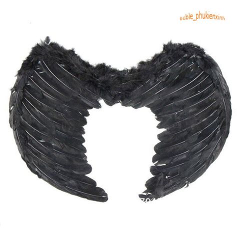 Cánh Thiên Thần Trắng và Ác Quỷ Đen Cosplay - Phụ Kiện Hóa Trang Tiệc Tùng Cho Người Lớn Và Trẻ Em, Chất Liệu Lông Giả Thật 100%