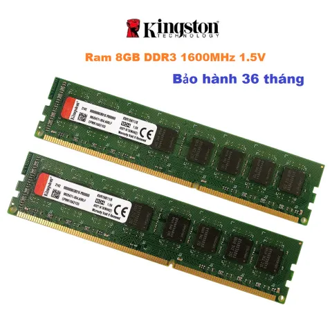 RAM 8GB DDR3 1600MHz Samsung/Kingston PC3 1.5V cho Máy Tính Để Bàn - Bảo Hành 3 Năm 1 Đổi 1
