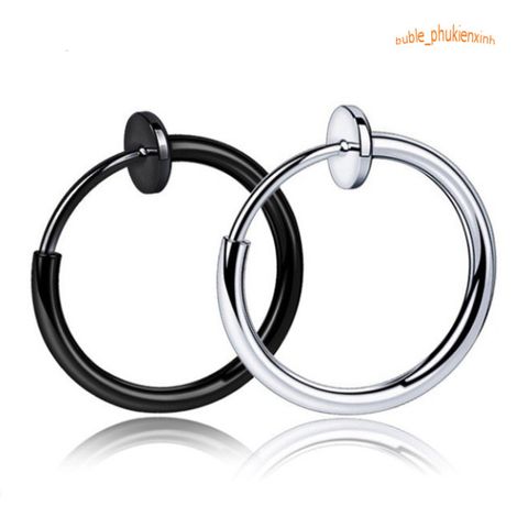 Khuyên Tai Nam Kẹp Tròn Titan Thời Trang - Bông Tai Không Cần Xỏ Lỗ Phong Cách Idol Hàn Quốc - Trang Sức Nam Unisex