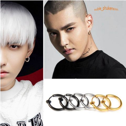 Khuyên Tai Nam Kẹp Tròn Titan Thời Trang - Bông Tai Không Cần Xỏ Lỗ Phong Cách Idol Hàn Quốc - Trang Sức Nam Unisex